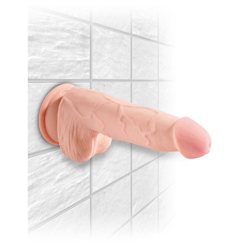 3D Dildo Triple Densidad con Testículos Plus 5 Natural - Imagen 3