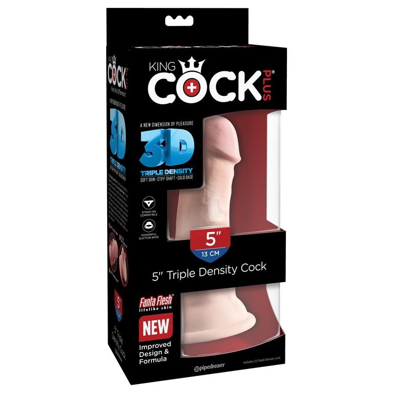3D Dildo Triple Densidad Plus 5 Natural - Imagen 4