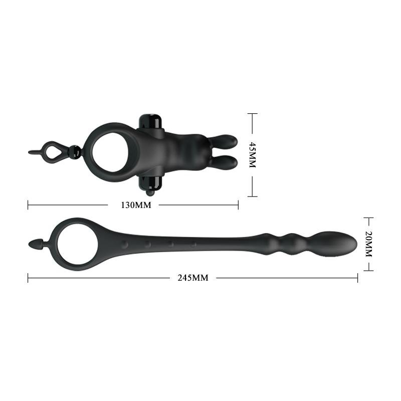 Anillo Vibrador con Cadena Anal Desmontable - Imagen 5