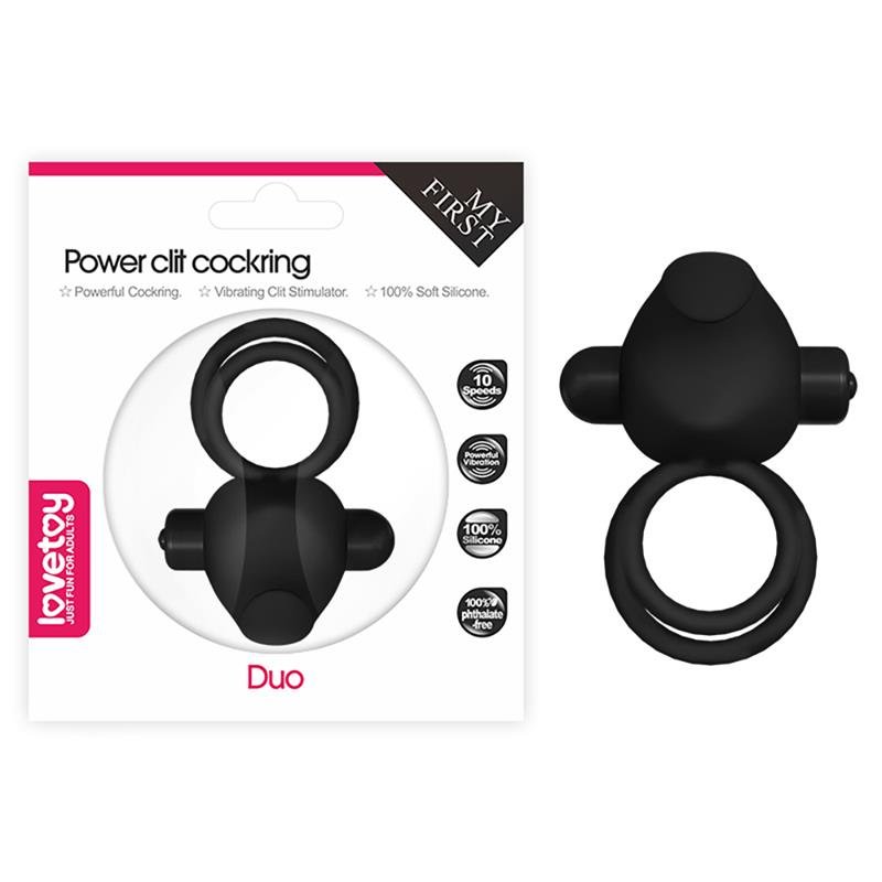 Anillo Vibrador Doble Power Clit Duo Negro - Imagen 3