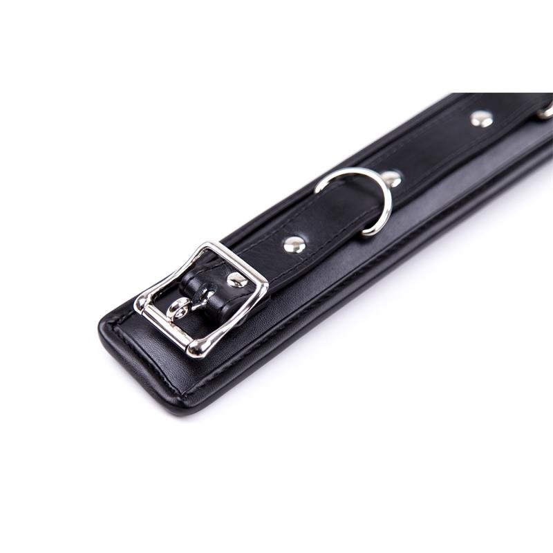 Collar con Correa de Metal e Interior Acolchado Negro - Imagen 4