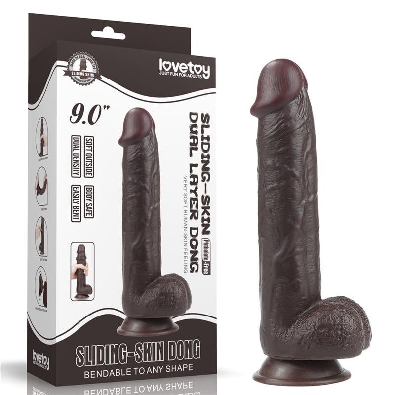 Dildo con Piel Retractil 9 Negro - Imagen 5