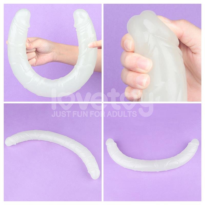 Dildo Doble Lumino Luz Azul 18.5 - Imagen 3