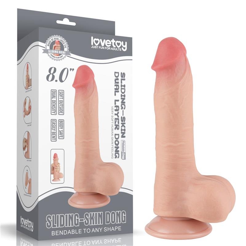 Dildo Dual Layer Piel Deslizante Retractil 8 - Imagen 5