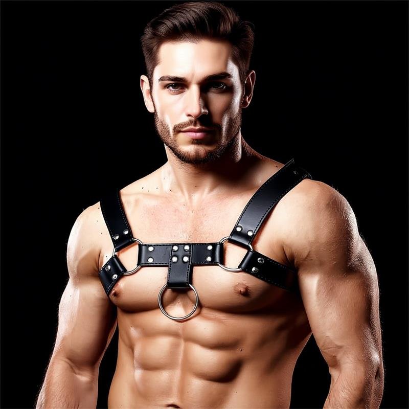 Domine Arnés Masculino para Bondage Cuero Vegano