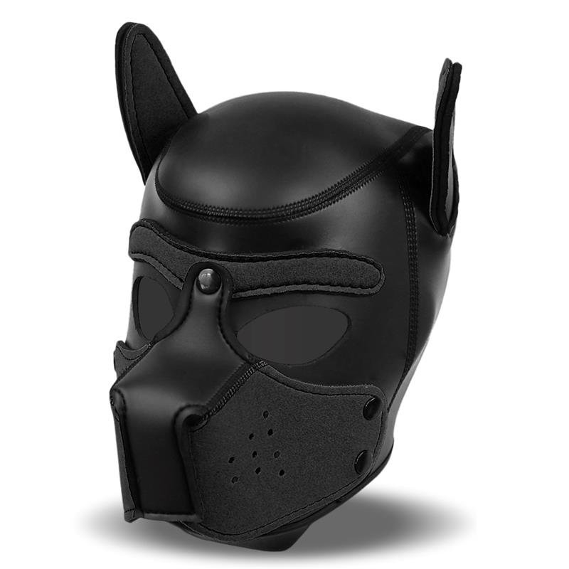 Hound Máscara de Perro Neopreno Hocico Extraíble Negro Talla Única - Imagen 3