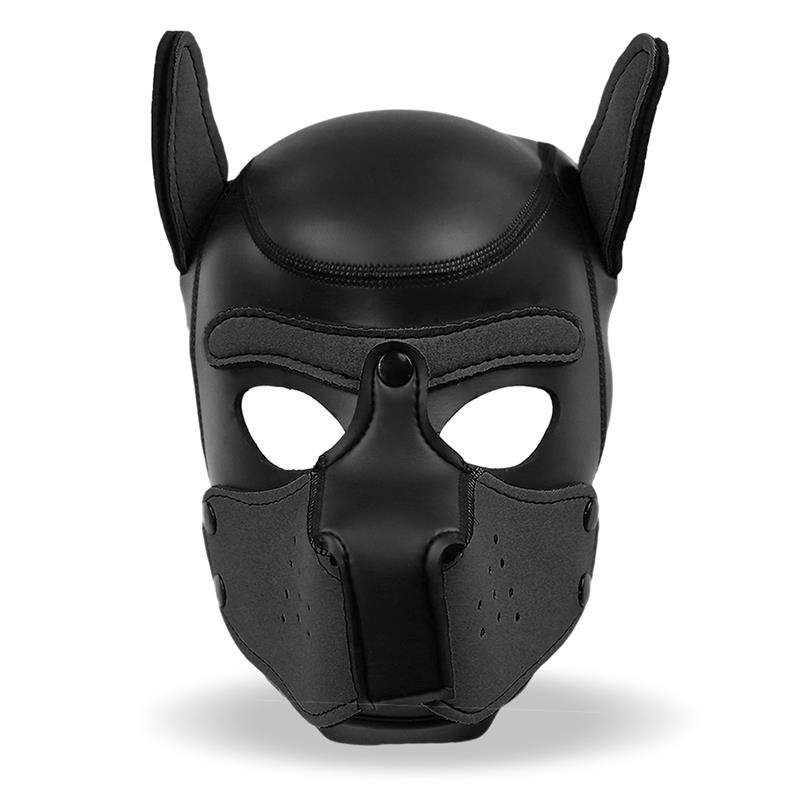 Hound Máscara de Perro Neopreno Hocico Extraíble Negro Talla Única - Imagen 4