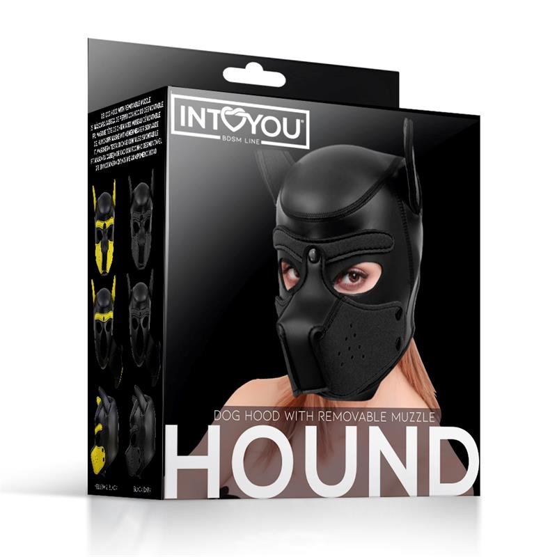 Hound Máscara de Perro Neopreno Hocico Extraíble Negro Talla Única - Imagen 5