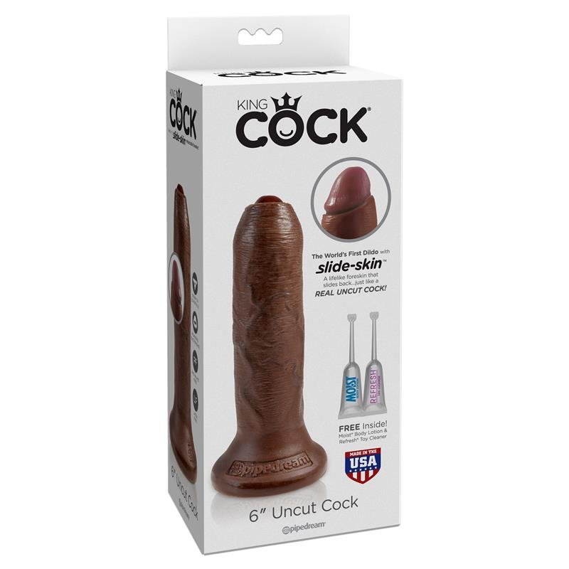 King Cock Dildo Realista con Glande Retráctil Color Marrón 6 - Imagen 5