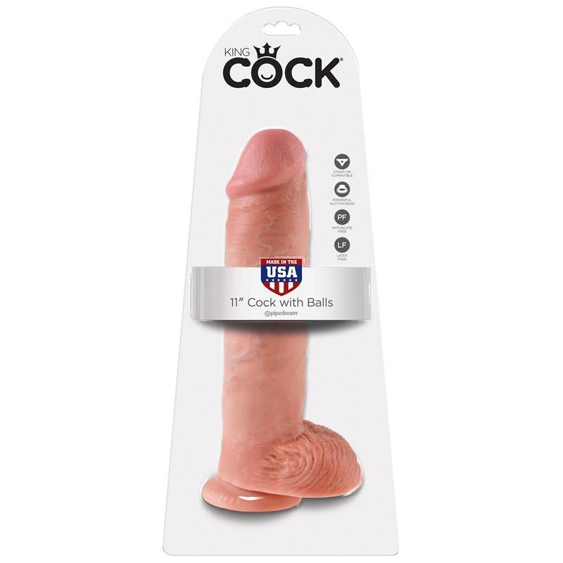 King Cock Pene con Testículos de 11 - Color Natural - Imagen 4