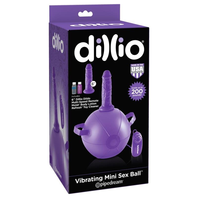 Mini Bola con Dildo y Vibración Púrpura - Imagen 4