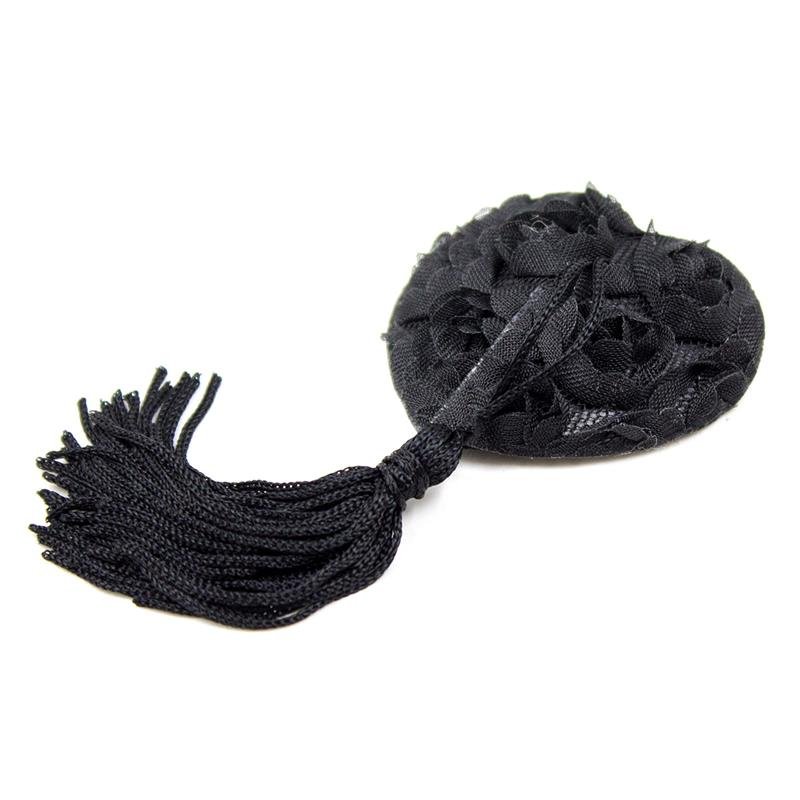 Pezoneras con Encaje y Patrón Floral Negro - Imagen 3