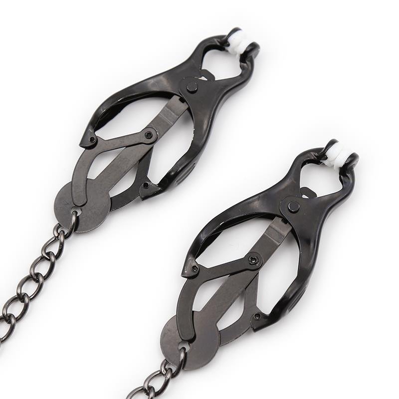 Pinzas Japonesas para Pezones con Cadena Negro - Imagen 3