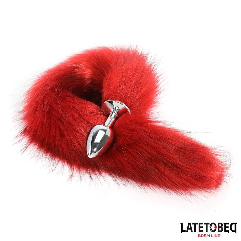 Plug Anal con Cola Rojo Vino 40 cm - Imagen 3