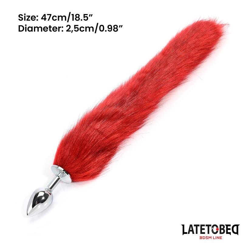 Plug Anal con Cola Rojo Vino 40 cm - Imagen 4
